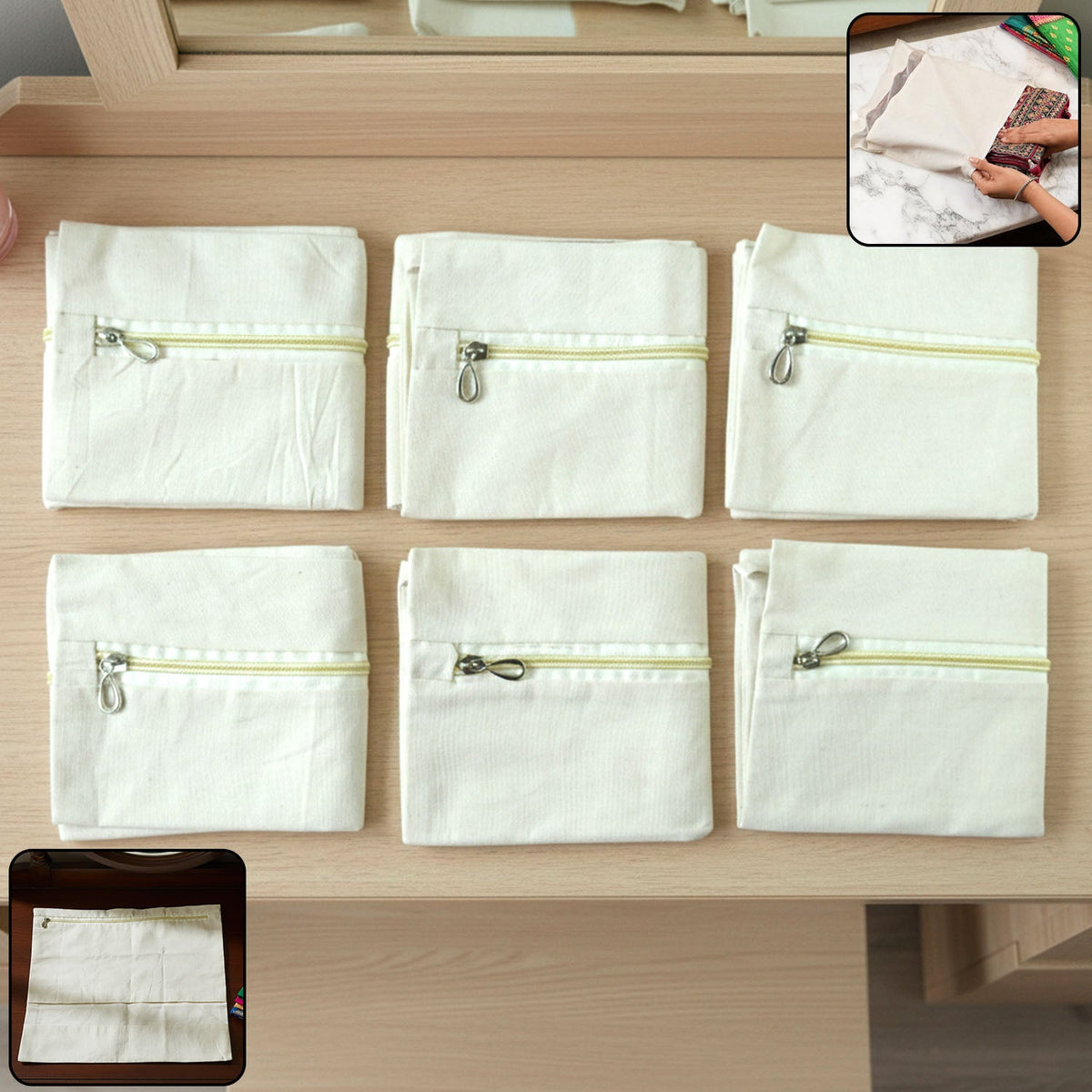 Saree Storage Bags with Zip Closure – Pack of 6, Multipurpose Protection