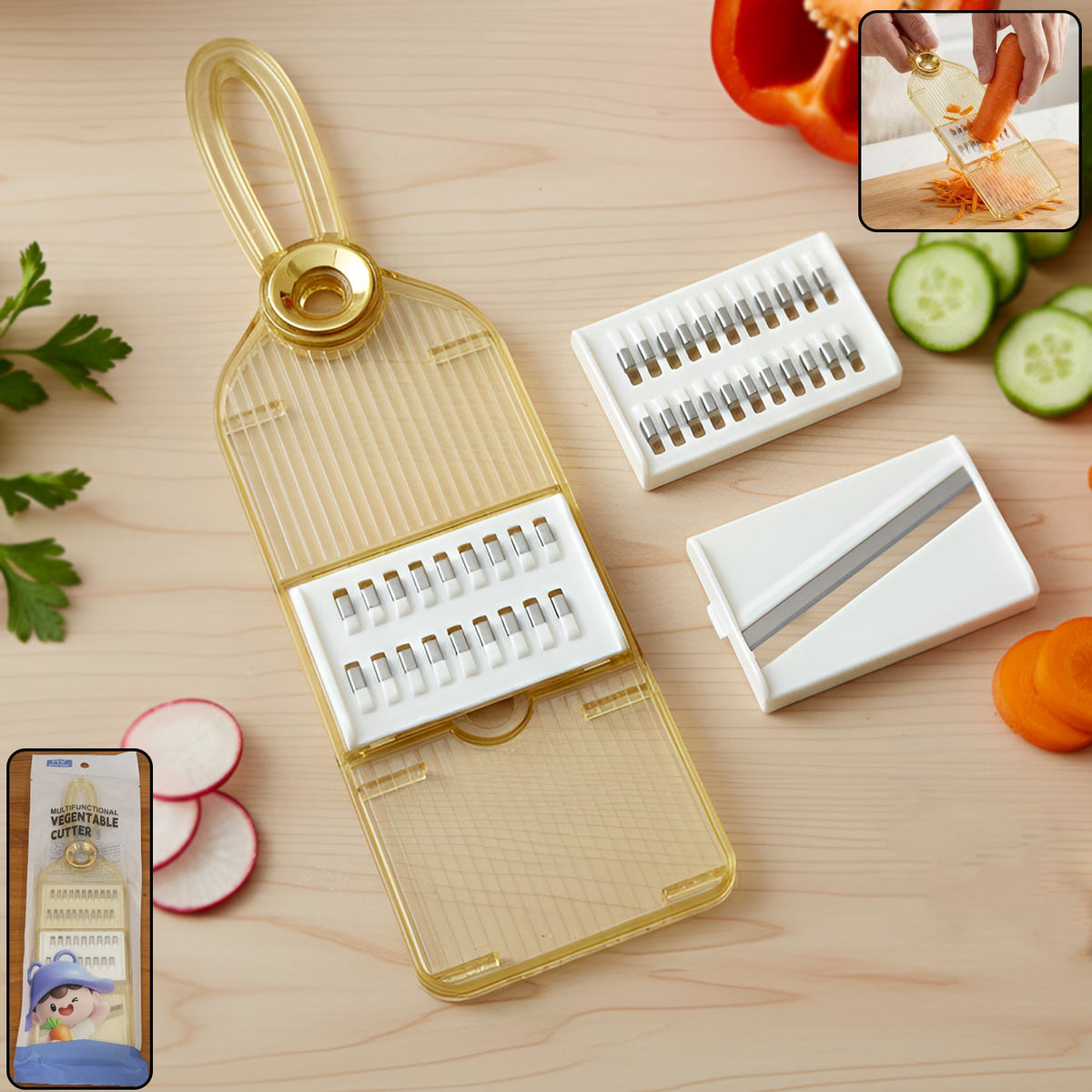Vegetable Cutter Set – Multifunctional Slicer with Interchangeable Blades