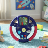 Bright and colorful musical steering wheel toy designed for toddlers