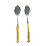 Kitchen spoon set of 2 with glitter handle design for daily dining and parties