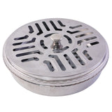 Safe coil burning stand with protective cover for indoor and outdoor use