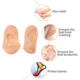 Display of soft silicone heel socks for daily foot care