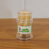 Natural wood toothpick case with secure transparent lid