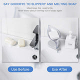 Self draining plastic soap dish holder with stable base