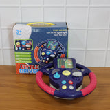 Colorful musical steering wheel toy for toddlers with buttons and lights