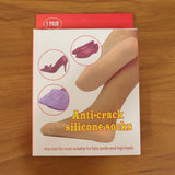 Packaging of silicone heel protector socks for foot care use