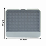 Close-up view of self-draining tray soap holder for wash basins