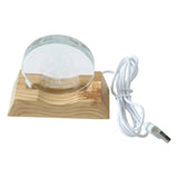 Side view of 3D Lord Ganesha LED night lamp with solid wooden base