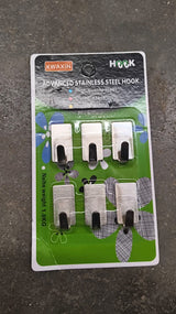 Adhesive wall hooks attached to smooth mounted surface