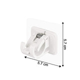 Compact adhesive towel rod holder for bathroom organization