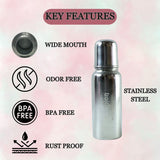 BPA free stainless steel baby bottle with silicone nipple