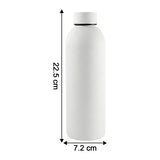 White double-wall vacuum insulated water bottle for travel and gym use