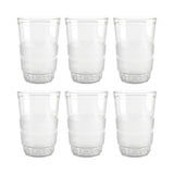 Empty row of Janta drinking glasses with frosted grip set