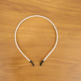 Fashion pearl embellished golden metal hair accessory