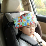 Side view of soft padded baby car seat head support strap