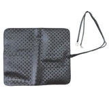 Foldable makeup brush case with wrap design ideal for travel and easy packing