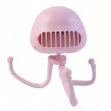 Flexible tripod stand supporting handheld mini fan showing adjustable positioning