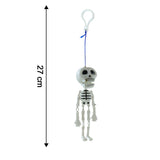 Size illustration for skeleton doll keychain accessory