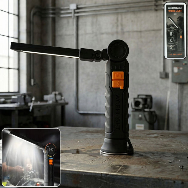Rechargeable LED Work Light – 360° Adjustable Head & Magnetic Base