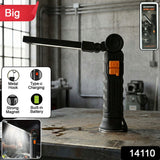Angled view of rechargeable LED work light with 360 degree rotating head