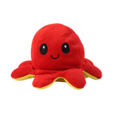 Compact reversible plush octopus toy for desk and shelf decoration