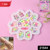 Assorted multicolored beads included in kids jewellery making kit