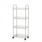 Compact multipurpose storage trolley with four layers and wheels